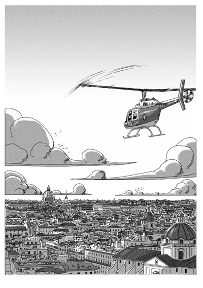 Tavola tratta da Metamorphosis<br>disegni di Giacomo Bevilacqua<br><i>(c) 2012 Editoriale Aurea</i>