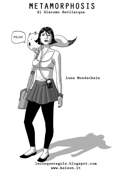 Metamorphosis - Studio Personaggi: Luna Mondschein<br>disegni di Giacomo Bevilacqua<br><i>(c) 2012 Editoriale Aurea</i>
