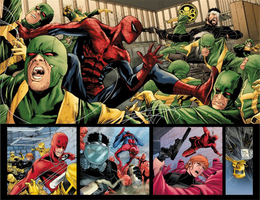 Tavola tratta dalla saga The Omega Effect Tavola tratta dalla saga The Omega Effect<br>disegni di Marco Checchetto, colori di Matt Hollingsworth<br><i>(c) TM & © 2012 MARVEL Edizione italiana: Panini S.p.A.</i>