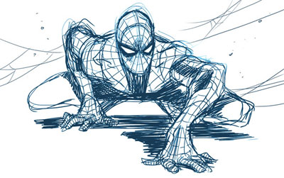 Sketch studio personaggi tratto dalla saga The Omega Effect<br>disegni di Marco Checchetto<br><i>(c) TM & © 2012 MARVEL Edizione italiana: Panini S.p.A.</i>