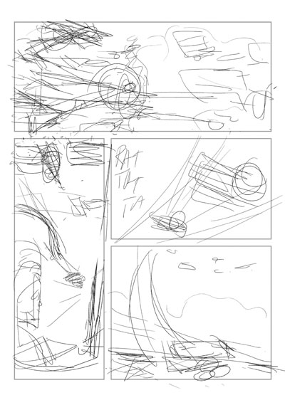 Tra cielo e fango  - Tavola 8 Layout<br>disegni di Alberto Lingua<br><i>(c) 2012 Editoriale Aurea</i>