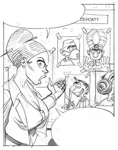 Vugnetta tratta da Nirvana numero 7<br>matite di Daniele Caluri<br><i>(c) 2012 Emiliano Pagani, Daniele Caluri, Panini Comics</i>