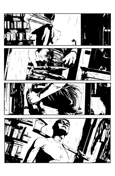 Tavola tratta da I, Vampire - bianco & nero<br>disegni di Andrea Sorrentino<br><i>(c) TM & © 2012 DC Comics - Edizione italiana: Lion Comics</i>