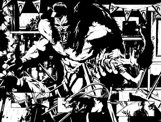 Tavola tratta da I, Vampire<br>disegni di Andrea Sorrentino<br><i>(c) TM & © 2012 DC Comics - Edizione italiana: Lion Comics</i>