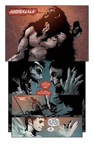 Tavola tratta da I, Vampire<br>disegni di Andrea Sorrentino, colori di Jenny Frison e Marcelo Maiolo<br><i>(c) TM & © 2012 DC Comics - Edizione italiana: Lion Comics</i>