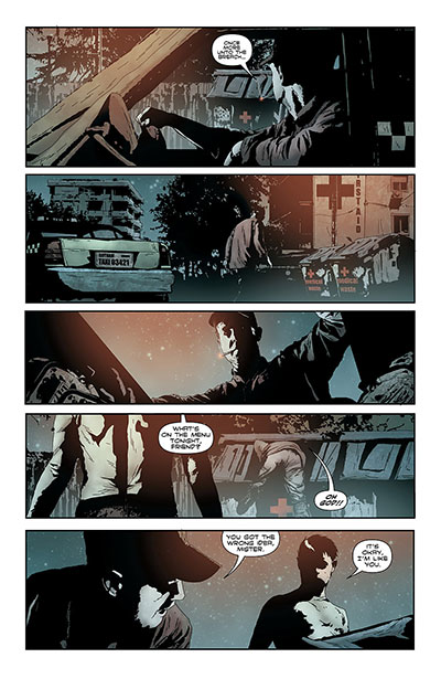 Tavola tratta da I, Vampire<br>disegni di Andrea Sorrentino, colori di Jenny Frison e Marcelo Maiolo<br><i>(c) TM & © 2012 DC Comics - Edizione italiana: Lion Comics</i>