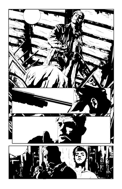Tavola tratta da I, Vampire - bianco & nero<br>disegni di Andrea Sorrentino<br><i>(c) TM & © 2012 DC Comics - Edizione italiana: Lion Comics</i>