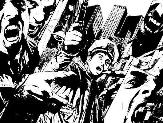 Tavola tratta da I, Vampire - bianco & nero<br>disegni di Andrea Sorrentino<br><i>(c) TM & © 2012 DC Comics - Edizione italiana: Lion Comics</i>