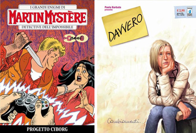 Progetto Cyborg e Davvero Progetto Cyborg e Davvero<br>le copertine dei due albi<br><i>(c) 2012 Sergio Bonelli Editore | (c) 2012 Star Comics</i>
