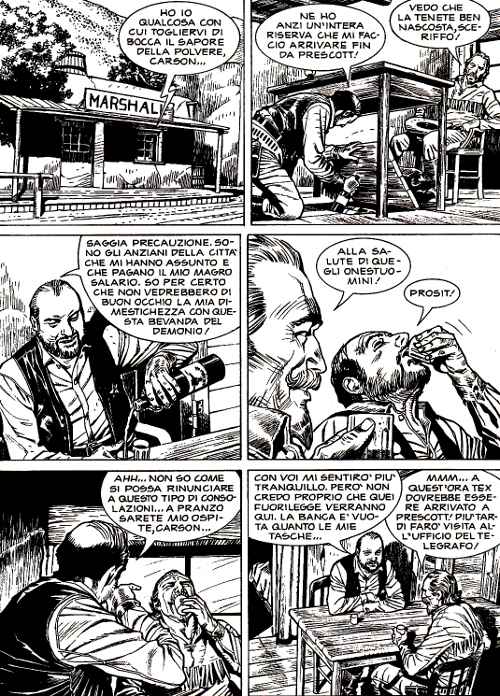 Se è di quello buono, non si rifiuta mai!<br>Tex 627, pag.86 - Tavola di Stefano Andreucci<br><i>(c) 2013 Sergio Bonelli Editore</i>