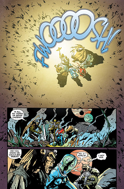 Tavola tratta da Frankenstein, agente dello S.H.A.D.E.<br>disegni di Alberto Ponticelli, colori di Jose Villarrubia<br><i>(c) TM & © 2013 DC Comics - Edizione italiana: Lion Comics</i>