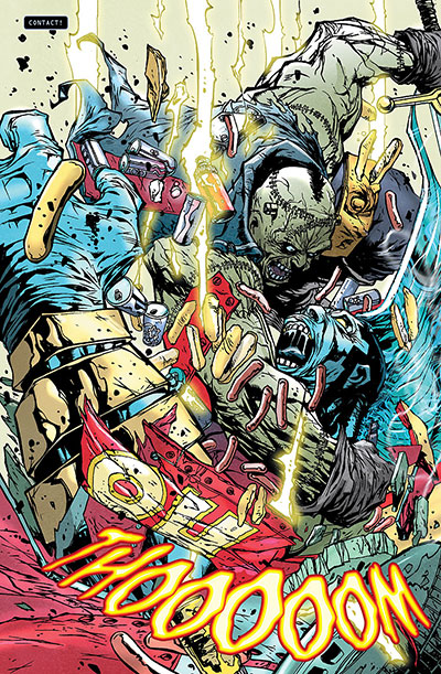 Tavola tratta da Frankenstein, agente dello S.H.A.D.E.<br>disegni di Alberto Ponticelli, colori di Jose Villarrubia<br><i>(c) TM & © 2013 DC Comics - Edizione italiana: Lion Comics</i>