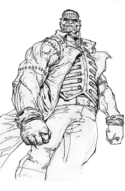 Studio Personaggi: Frankenstein Studio Personaggi: Frankenstein<br>disegni di Alberto Ponticelli<br><i>(c) TM & © 2013 DC Comics - Edizione italiana: Lion Comics</i>