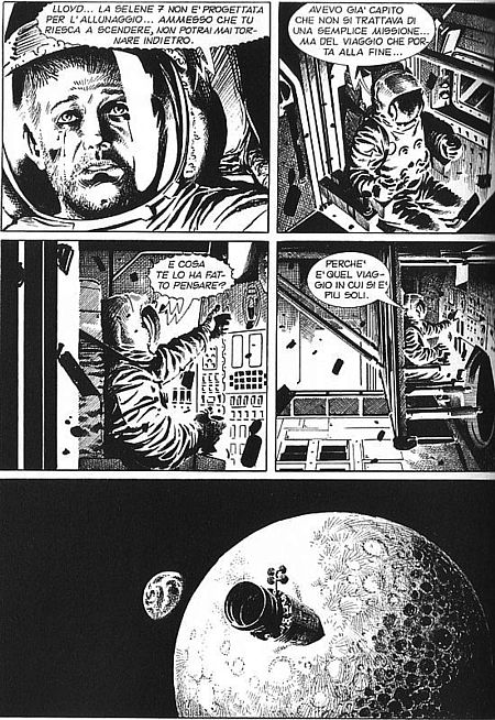 Il viaggio in cui si è più soli<br>disegni di Matteo Mosca, Le Storie n.5, pag.104<br><i>(c) 2013 Sergio Bonelli editore</i>