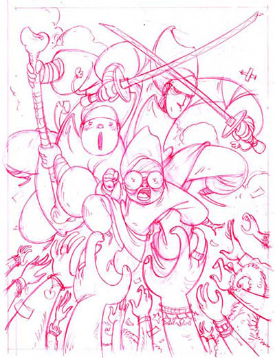 Suore Ninja - matita Cover Numero 1<br>disegni di Vanessa Cardinali<br><i>(c) 2013 Davide La Rosa, Vanessa Cardinali & Edizioni Star Comics</i>