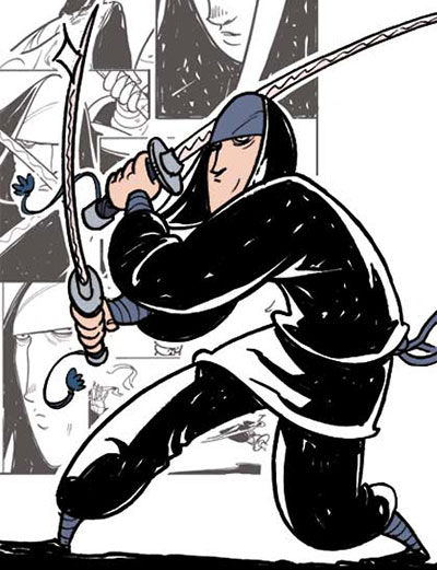 Suore Ninja - Studio Personaggi: Suor Xena<br>disegni di Vanessa Cardinali<br><i>(c) 2013 Davide La Rosa, Vanessa Cardinali & Edizioni Star Comics</i>