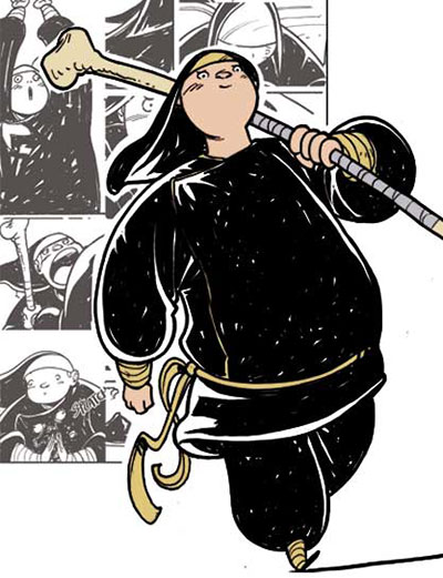 Suore Ninja - Studio Personaggi: Suor Gegia<br>disegni di Vanessa Cardinali<br><i>(c) 2013 Davide La Rosa, Vanessa Cardinali & Edizioni Star Comics</i>