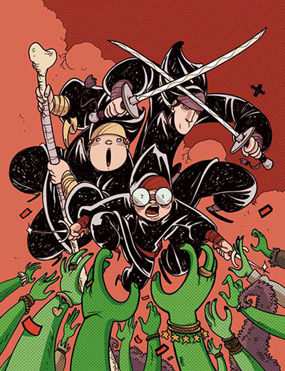 Suore Ninja - Colore Cover Numero 1<br>disegni e colori di Vanessa Cardinali<br><i>(c) 2013 Davide La Rosa, Vanessa Cardinali & Edizioni Star Comics</i>