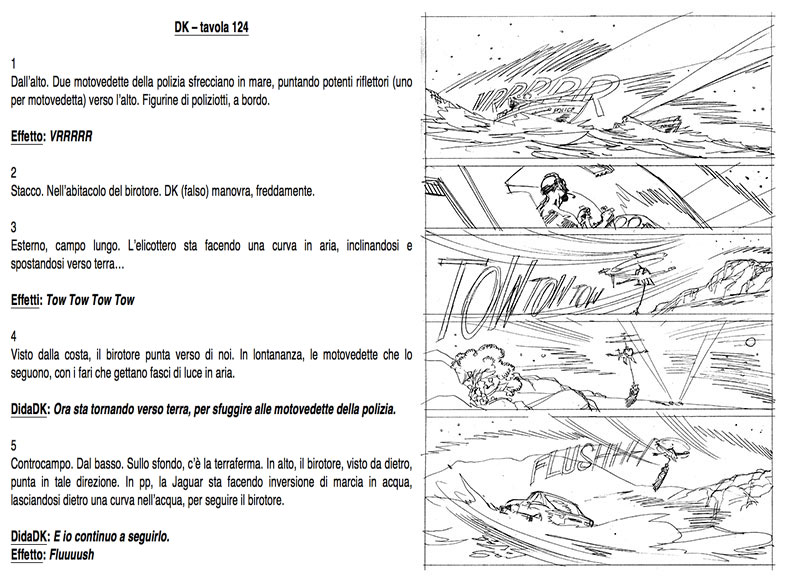 Grande Diabolik I-2013: DK - tavola 124 sceneggiatura & matite<br>sceneggiatura di Tito Faraci, disegni di Giuseppe Palumbo<br><i>(c) 2013 Astorina</i>