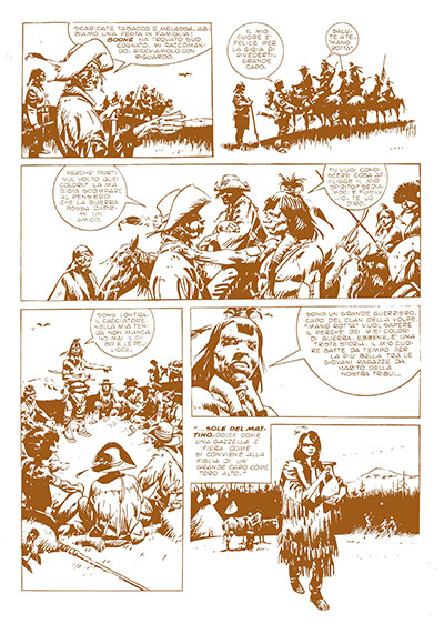 Tavola tratta da Boone [Le avventure del West numero 3]<br>disegni di Renzo Calegari<br><i>(c) 2013 Salvatore Taormina</i>