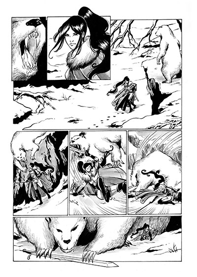 Cronaca Comics numero 11 - Cronache del ghiaccio<br>disegni di Michela Cacciatore<br><i>(c) 2013 Salvatore Taormina</i>