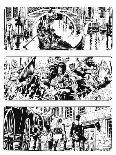 Tavola tratta dal Color Fest numero 10: "I giorni oscuri"<br>disegni di Raul & Gianluca Cestaro<br><i>(c) 2013 Sergio Bonelli Editore - fonte <a href="https://www.facebook.com/raul.cestaro" target="_blank">Raul Cestaro: Facebook</a></i>