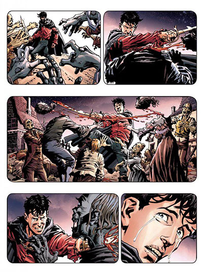 Tavola tratta dal Color Fest numero 10: "I giorni oscuri"<br>disegni di Raul & Gianluca Cestaro, colori Overdrive Studio<br><i>(c) 2013 Sergio Bonelli Editore - fonte <a href="http://www.ddcomics.it/2013/01/18/dylan-dog-horror-color-fest-9" target="_blank">DDComics.it</a></i>