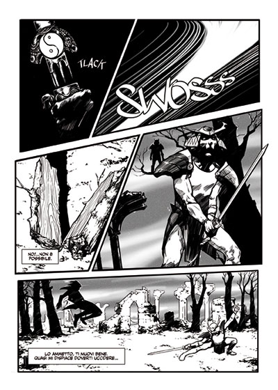 Tavola tratta dall'albo Game Over<br>disegni di Paolo D'Antonio<br><i>(c) 2013 Villain Comics</i>