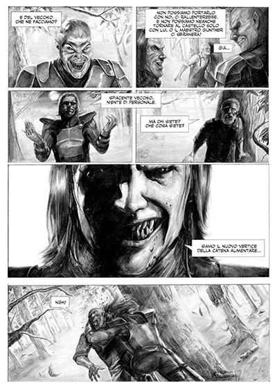 Tavola tratta da Il Regno dei Morti numero 2<br>disegni di Mauro Belfiore<br><i>(c) 2013 Villain Comics</i>