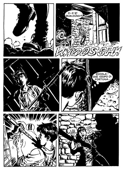 Tavola tratta dal numero 8<br>disegni di Gigi Simeoni<br><i>(c) 2013 Sergio Bonelli Editore</i>
