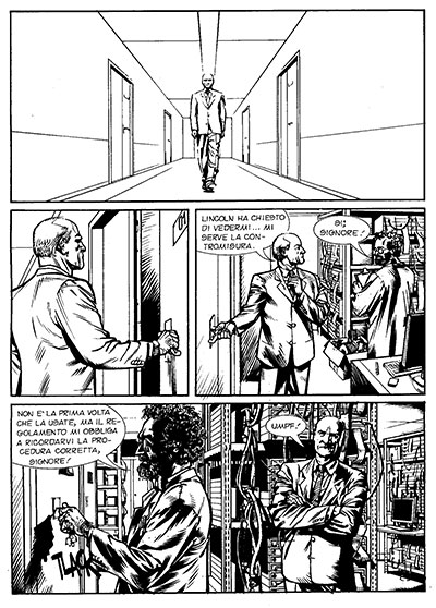 Tavola tratta dal numero 9<br>disegni di Matteo Cremona<br><i>(c) 2013 Sergio Bonelli Editore</i>
