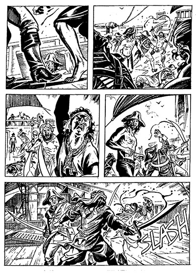 Tavola tratta dal numero 10<br>disegni di Pietro Vitrano<br><i>(c) 2013 Sergio Bonelli Editore</i>