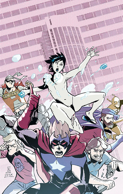 Cover Nerd Uniti! numero 2<br>disegni di Werther Dell'Edera & Stefano Simeone<br><i>(c) 2013 Villain Comics</i>