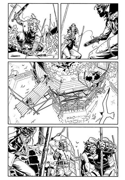 Tavola tratta da Dragonero<br>disegni di Giuseppe Matteoni<br><i>(c) 2013 Sergio Bonelli Editore</i>