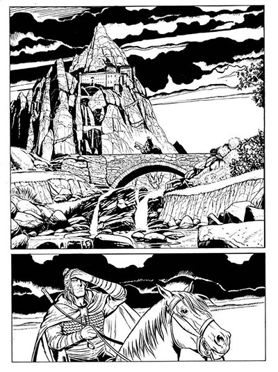 Tavola tratta da Dragonero<br>disegni di Cristiano Cucina<br><i>(c) 2013 Sergio Bonelli Editore</i>