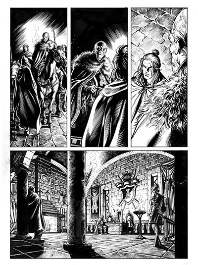 Tavola tratta da Dragonero<br>disegni di Gianluigi Gregorini<br><i>(c) 2013 Sergio Bonelli Editore</i>
