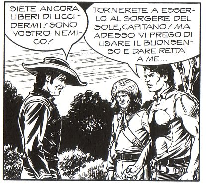 Zagor fa ragionare il capitano Gaudencio<br>disegni di Paolo Bisi, Zagor n.574, pag.87<br><i>(c) 2013 Sergio Bonelli Editore</i>