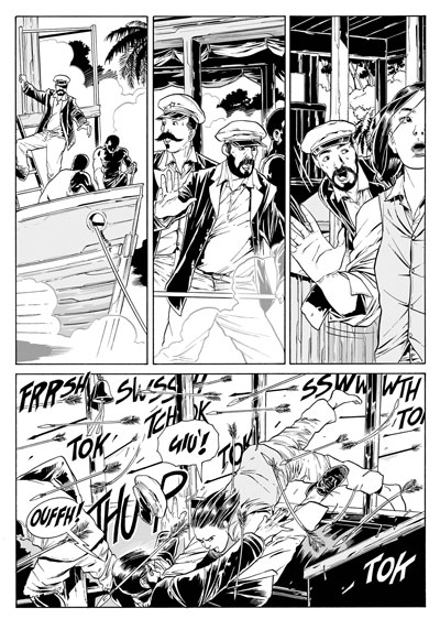Lilith 10 - Assalto al battello<br>disegni di Luca Enoch<br><i>(c) 2013 Sergio Bonelli Editore</i>