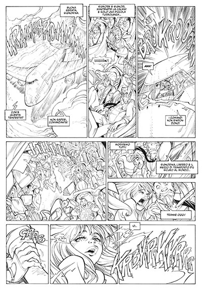 tavola tratta da EKHÖ mondo specchio Volume 1<br>disegni di Alessandro Barbucci<br><i>(c) 2013 Bao Publishing</i>