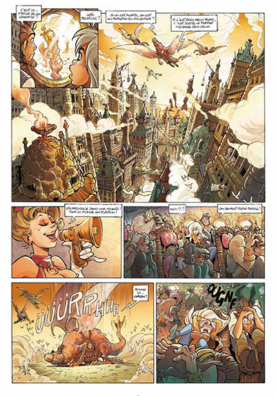 tavola tratta da EKHÖ mondo specchio Volume 1 (edizione francese)<br>disegni di Alessandro Barbucci, colori Nolwenn Lebreton<br><i>(c) 2013 Bao Publishing</i>