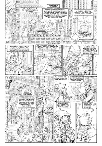 tavola tratta da EKHÖ mondo specchio Volume 1<br>disegni di Alessandro Barbucci<br><i>(c) 2013 Bao Publishing</i>