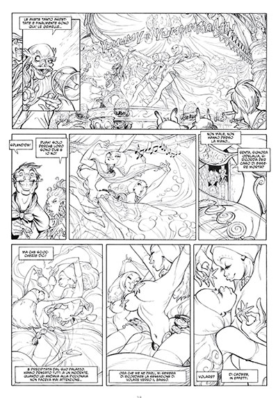 tavola tratta da EKHÖ mondo specchio Volume 1<br>disegni di Alessandro Barbucci<br><i>(c) 2013 Bao Publishing</i>