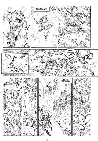 tavola tratta da EKHÖ mondo specchio Volume 1<br>disegni di Alessandro Barbucci<br><i>(c) 2013 Bao Publishing</i>