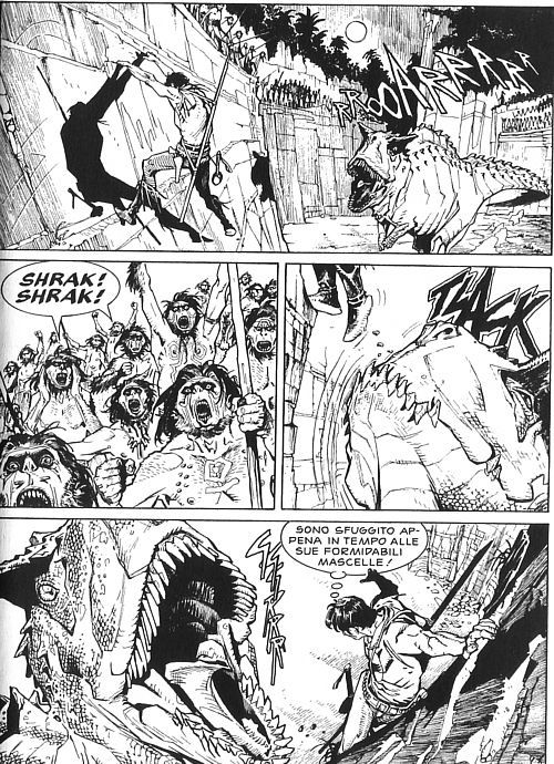 Zagor in azione<br>disegni di Michele Rubini, Zagor n.576, pag.79<br><i>(c) 2013 Sergio Bonelli Editore</i>
