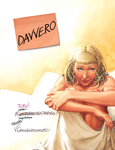 Davvero - Cover Numero 5<br>disegni e colori di Andrea Meloni <br><i>(c) 2013 Paola Barbato & Edizioni Arcadia</i>