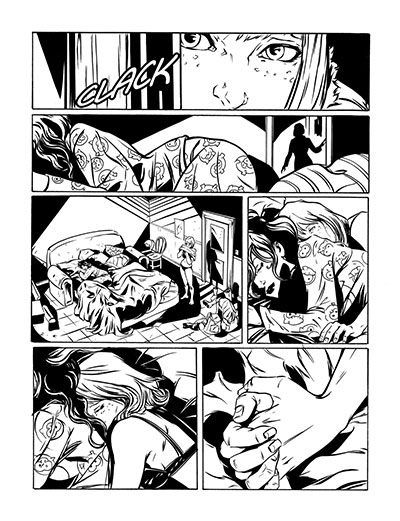 Tavola tratta da Davvero numero 5<br>disegni di Elena Cesana e Roberta Ingranata<br><i>(c) 2013 Paola Barbato & Edizioni Arcadia</i>