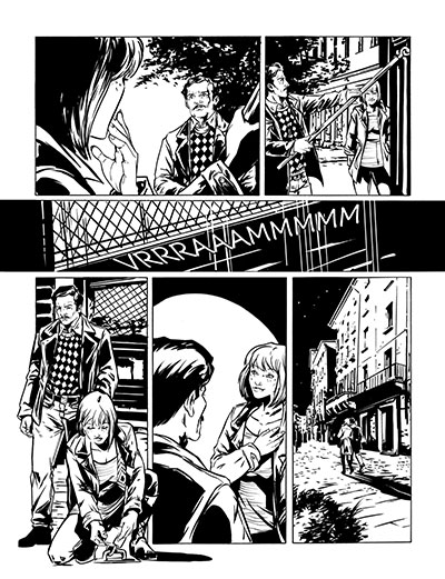 Tavola tratta da Davvero numero 5<br>disegni di Elena Cesana e Roberta Ingranata<br><i>(c) 2013 Paola Barbato & Edizioni Arcadia</i>