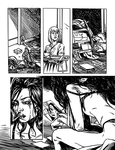 Tavola tratta da Davvero numero 6<br>disegni di Michela Da Sacco<br><i>(c) 2013 Paola Barbato & Edizioni Arcadia</i>