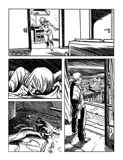 Tavola tratta da Davvero numero 6<br>disegni di Michela Da Sacco<br><i>(c) 2013 Paola Barbato & Edizioni Arcadia</i>