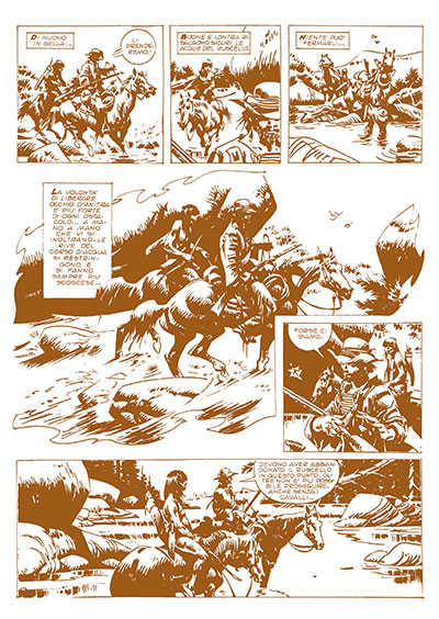 Tavola tratta da Boone - 2a parte [Le avventure del West numero 4]<br>disegni di Renzo Calegari<br><i>(c) 2013 Salvatore Taormina</i>